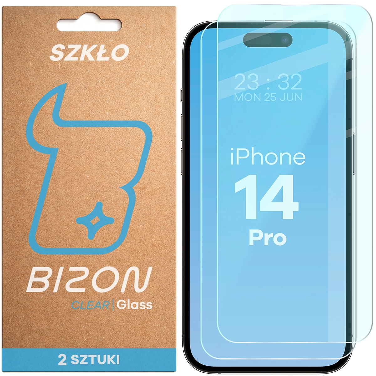 Szkło hartowane Bizon Glass Clear Duo do Apple iPhone 14 Pro, 2 sztuki